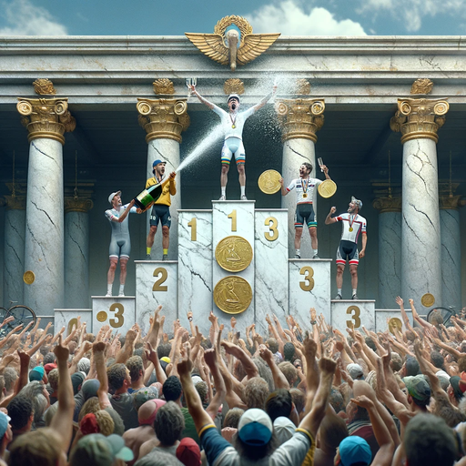 Small post-race ceremony